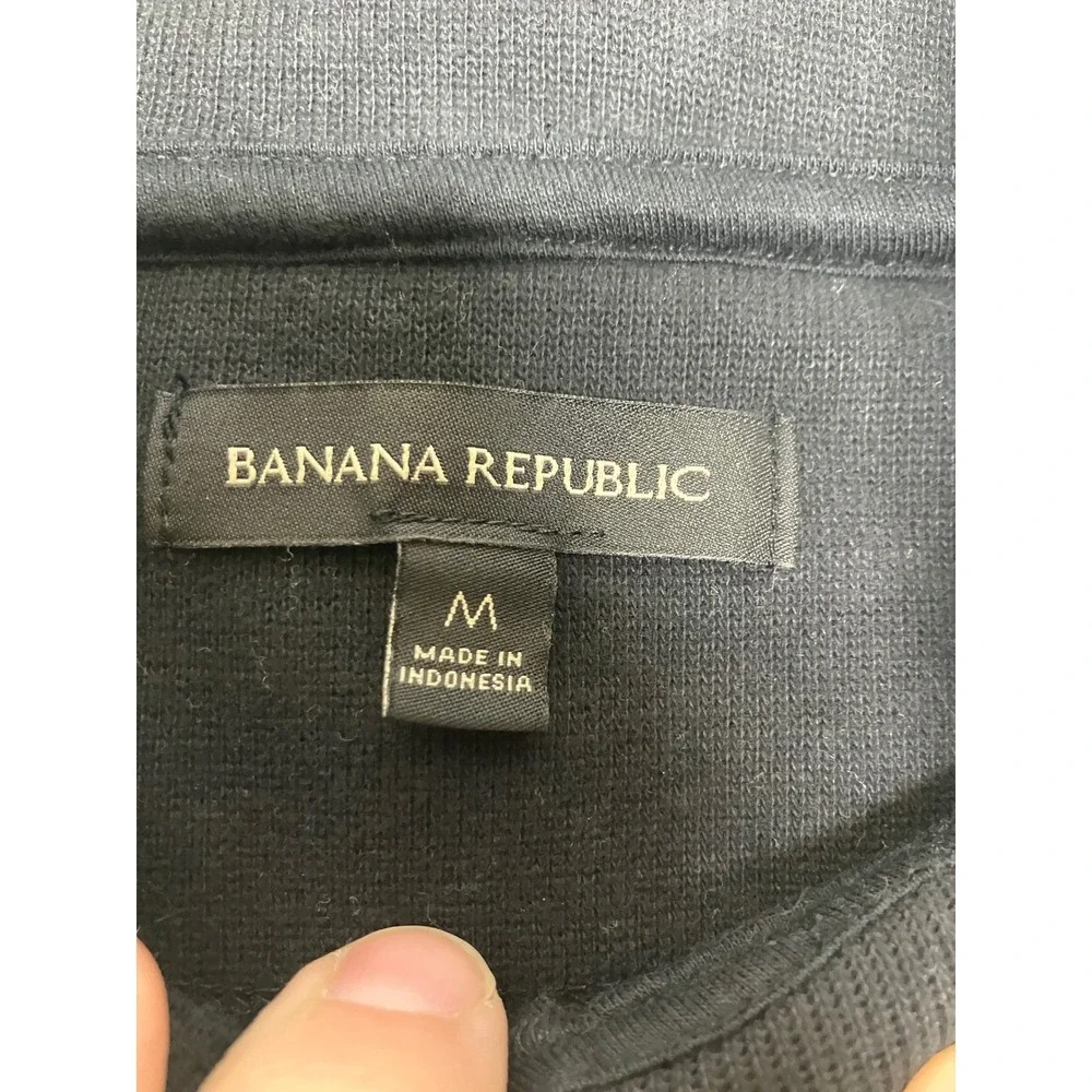 Banana Republic black quarter‎ zip pullover sweatshirt men's size medium casual